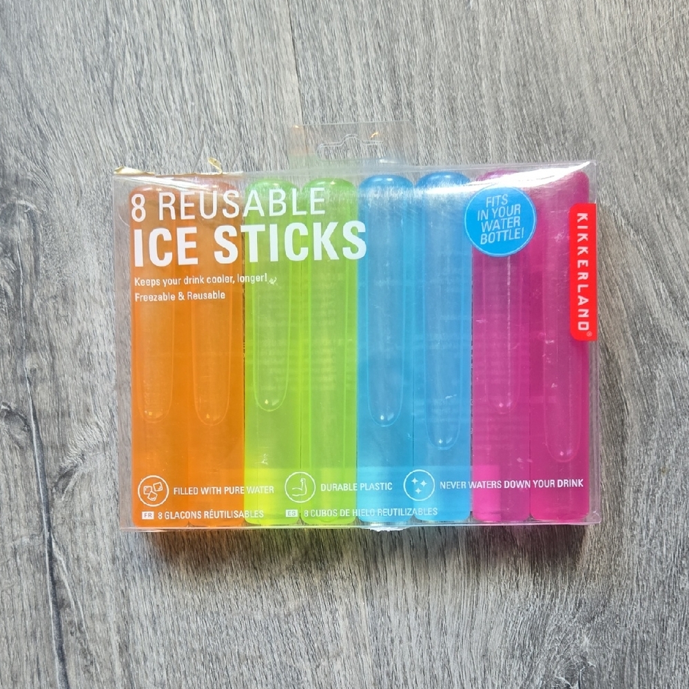 Kikkerland Vibrant Reusable Ice Sticks Set